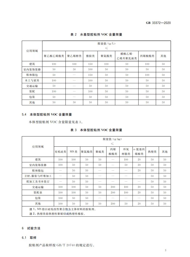 国家标准解读：GB 33372-2020胶粘剂挥发性有机化合物限量