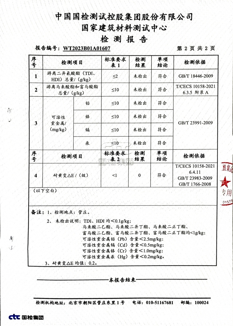 T/CECS10158-2021 耐黄变、TDI、HDI、重金属、游离马来酸酯和富马酸酯检测