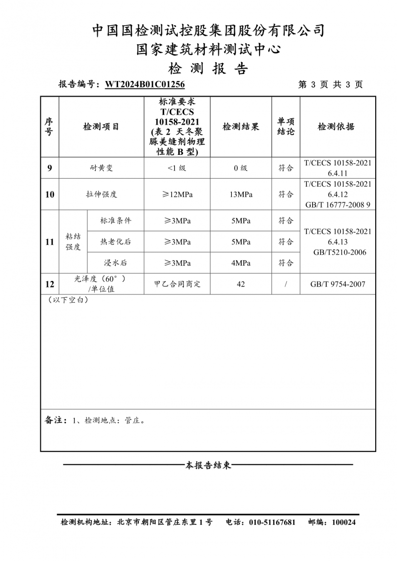 T/CECS10158-2021物理性能全项检测